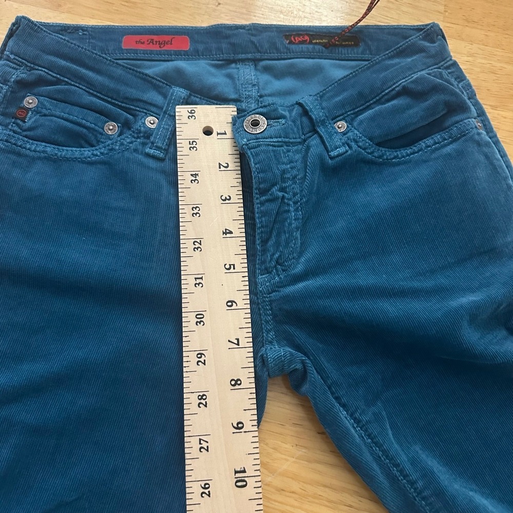 AG Adriano Goldschmied the Angel Corduroy Bootcut Pants Teal Women Size 26R - Picture 8 of 12